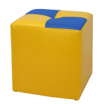 Taburet Cool - imitatie piele galben/albastru - 22168/21898