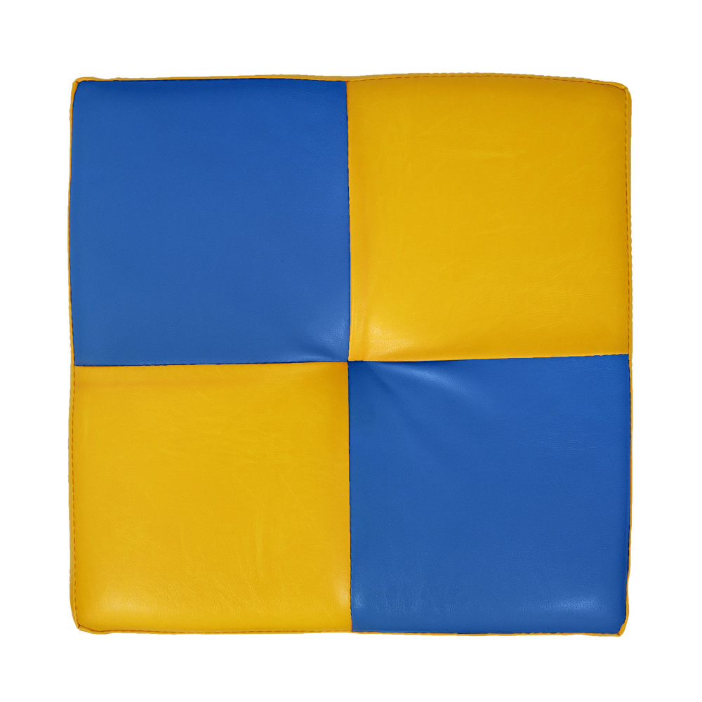 Taburet Cool - imitatie piele galben/albastru - 22168/21898 Taburet Cool - imitatie piele galben/albastru - 22168/21898
