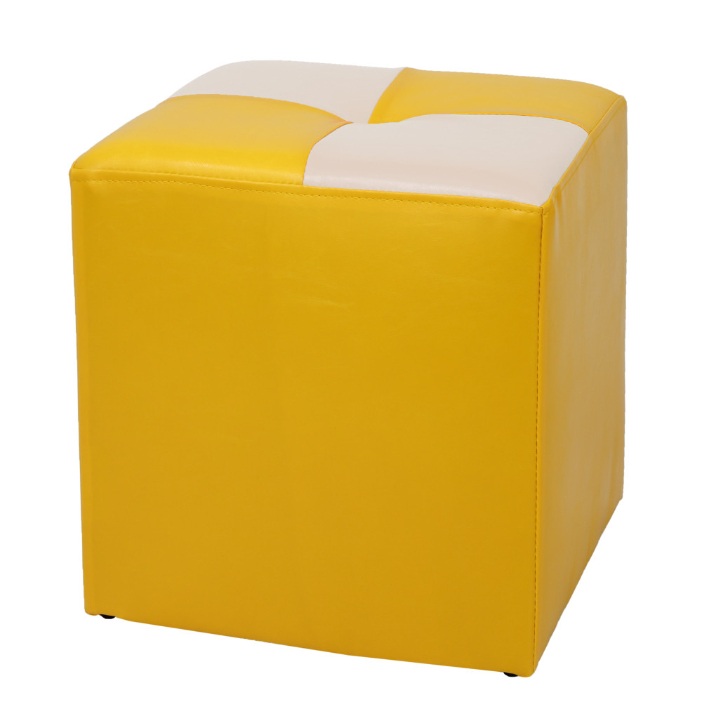Taburet Cool - imitatie piele galben/crem - 22168/21834