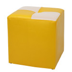 Taburet Cool - imitatie piele galben/crem - 22168/21834