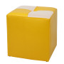 Taburet Cool - imitatie piele galben/crem - 22168/21834