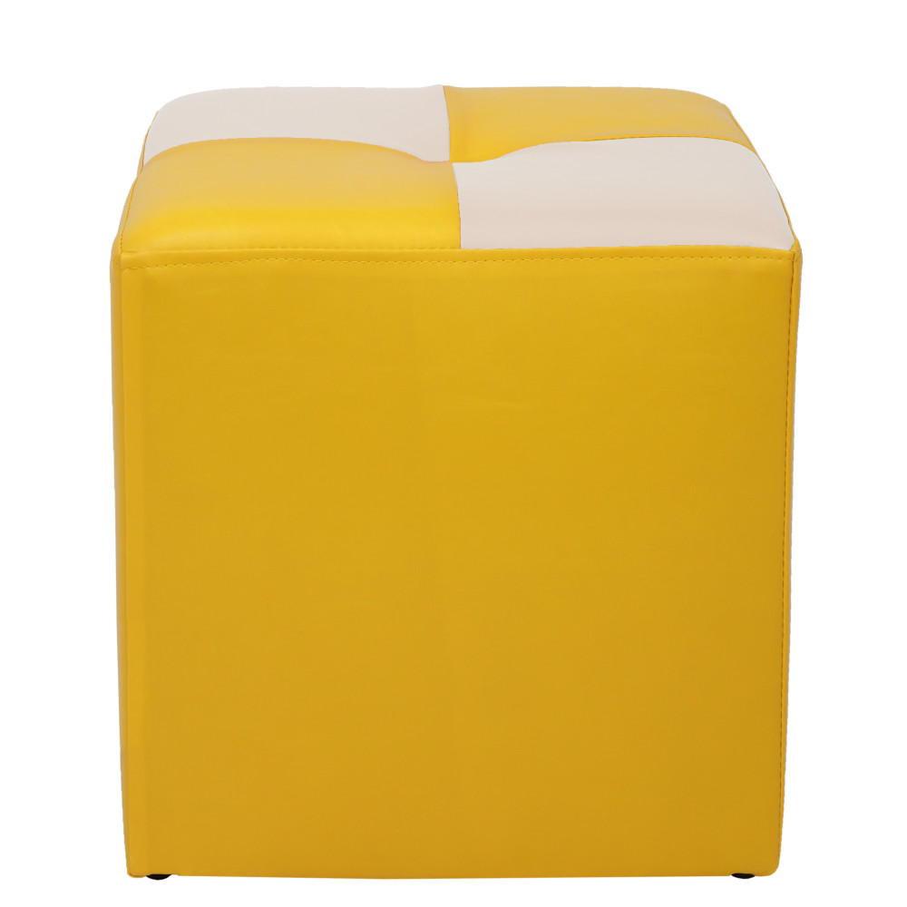 Taburet Cool - imitatie piele galben/crem - 22168/21834