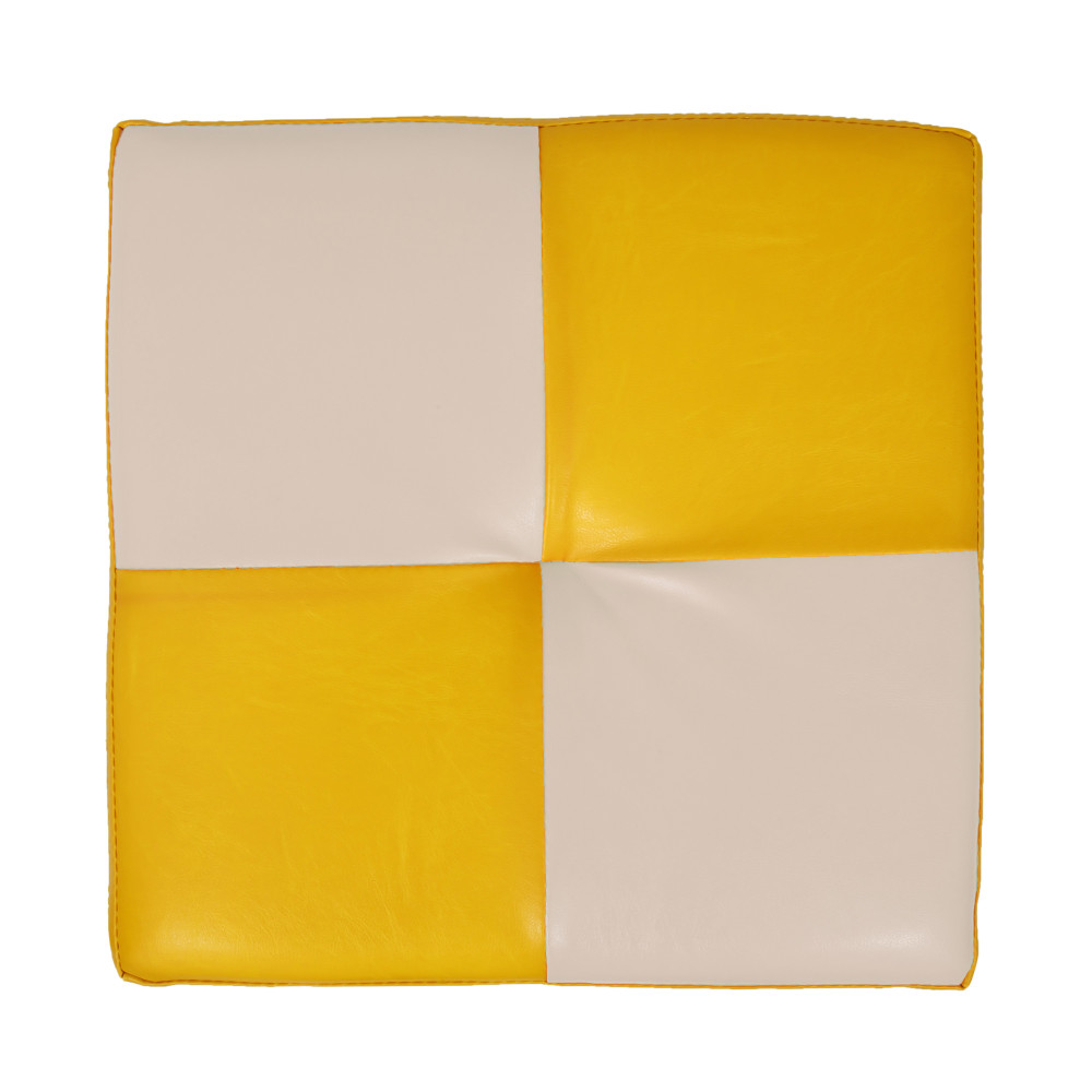 Taburet Cool - imitatie piele galben/crem - 22168/21834