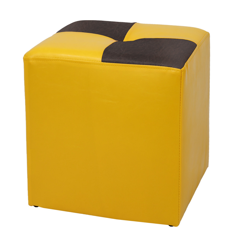 Taburet Cool - imitatie piele galben/maro - 22168/15611