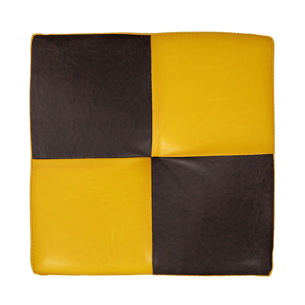 Taburet Cool - imitatie piele galben/maro - 22168/15611