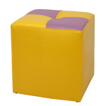 Taburet Cool - imitatie piele galben/mov - 22168/21897