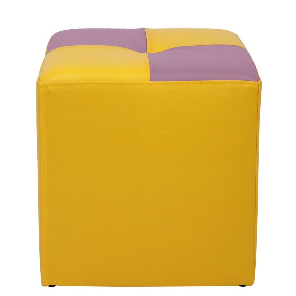 Taburet Cool - imitatie piele galben/mov - 22168/21897