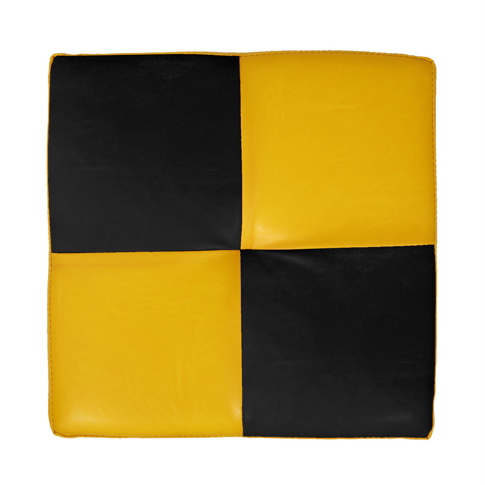 Taburet Cool - imitatie piele galben/negru - 22168/21901