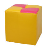 Taburet Cool - imitatie piele galben/roz - 22168/21896