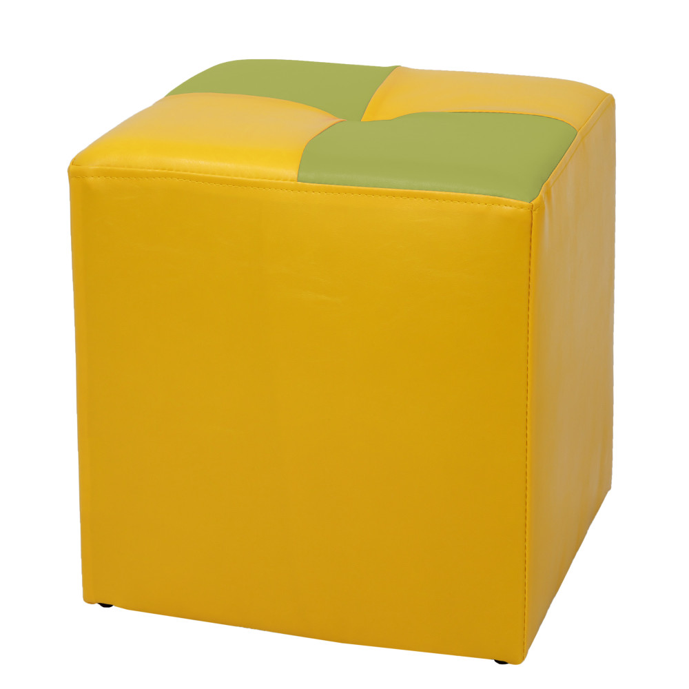 Taburet Cool - imitatie piele galben/verde - 22168/21899