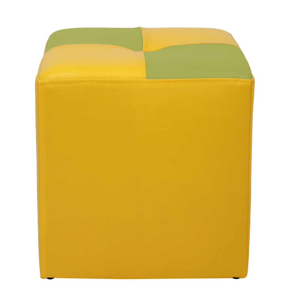 Taburet Cool - imitatie piele galben/verde - 22168/21899
