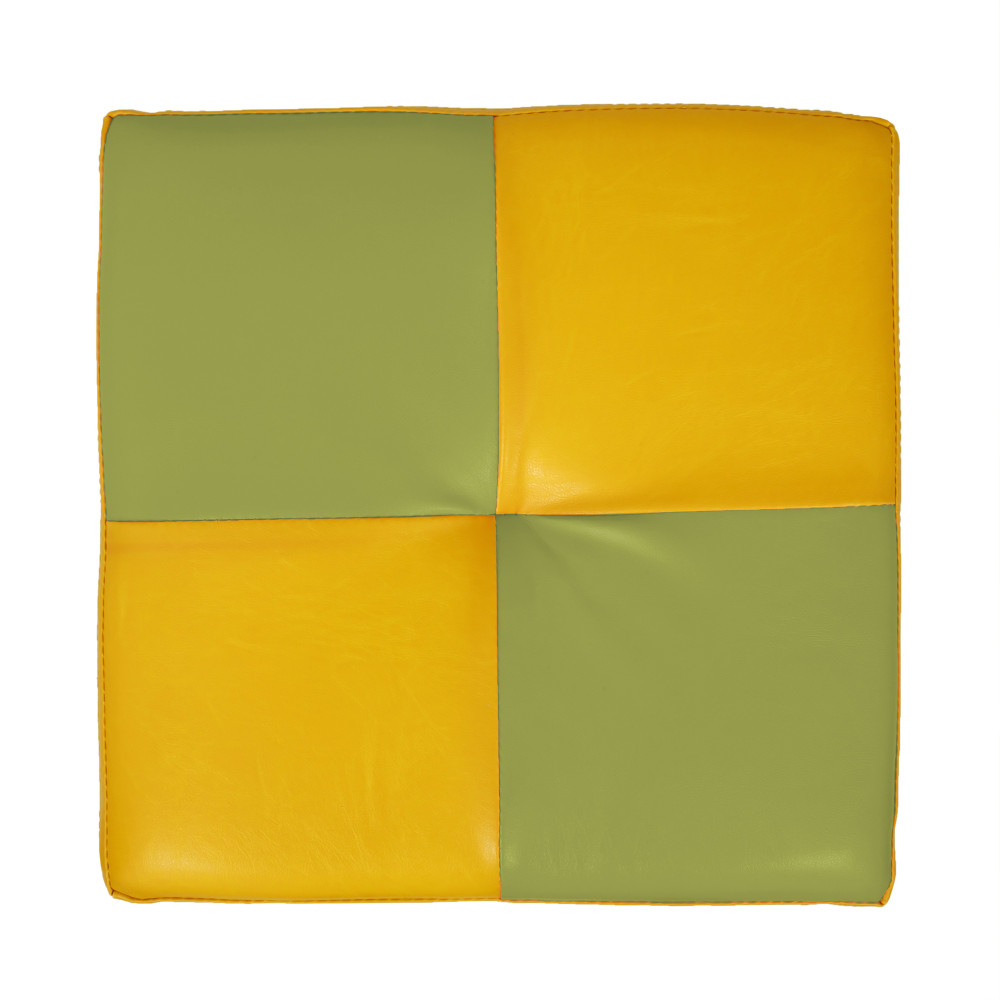 Taburet Cool - imitatie piele galben/verde - 22168/21899