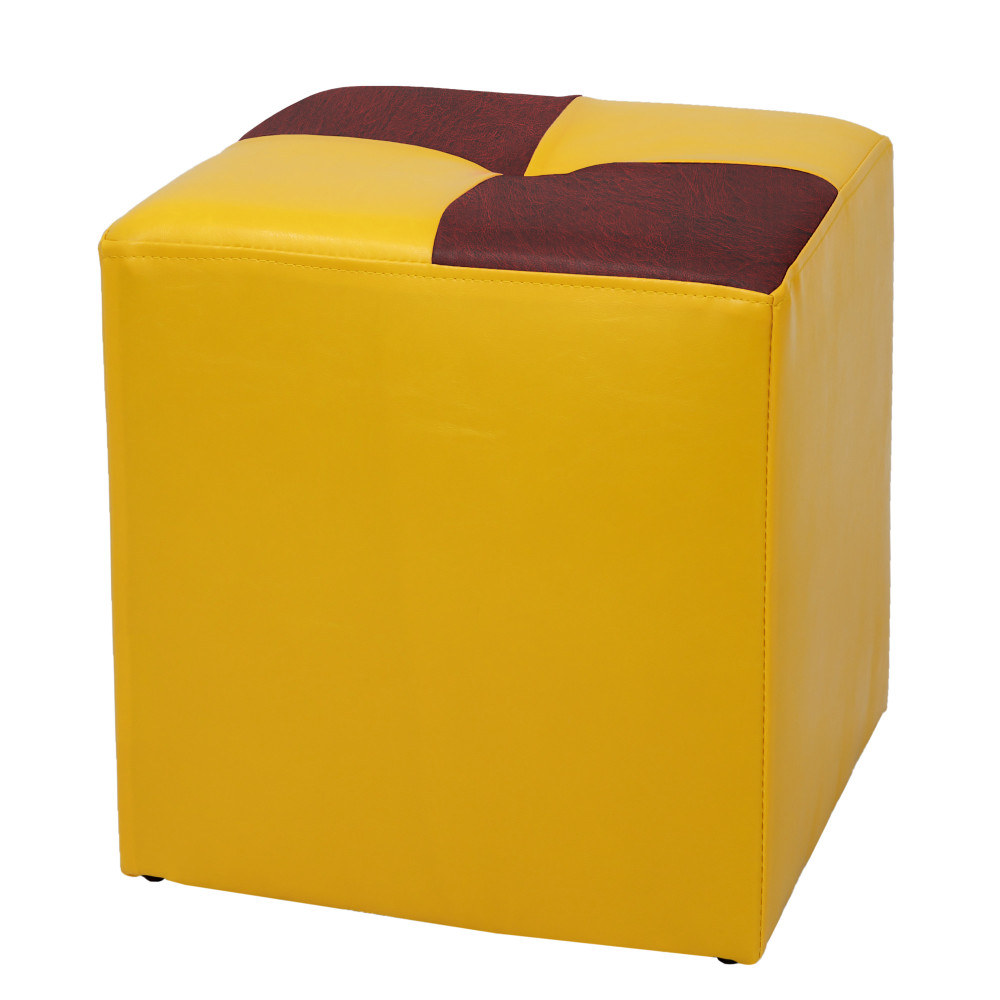 Taburet Cool - imitatie piele galben/bordo - 22168/21902 Taburet Cool - imitatie piele galben/bordo - 22168/21902