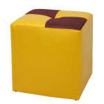Taburet Cool - imitatie piele galben/bordo - 22168/21902
