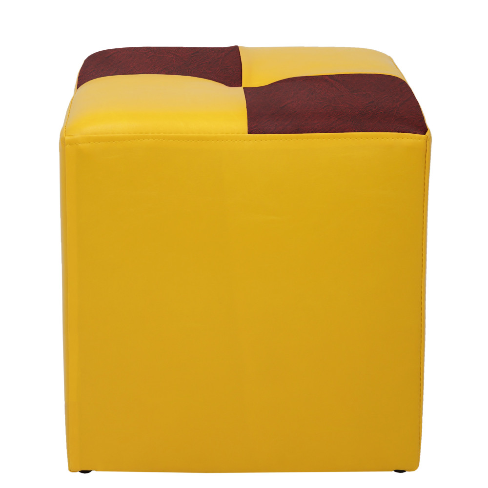 Taburet Cool - imitatie piele galben/bordo - 22168/21902 Taburet Cool - imitatie piele galben/bordo - 22168/21902