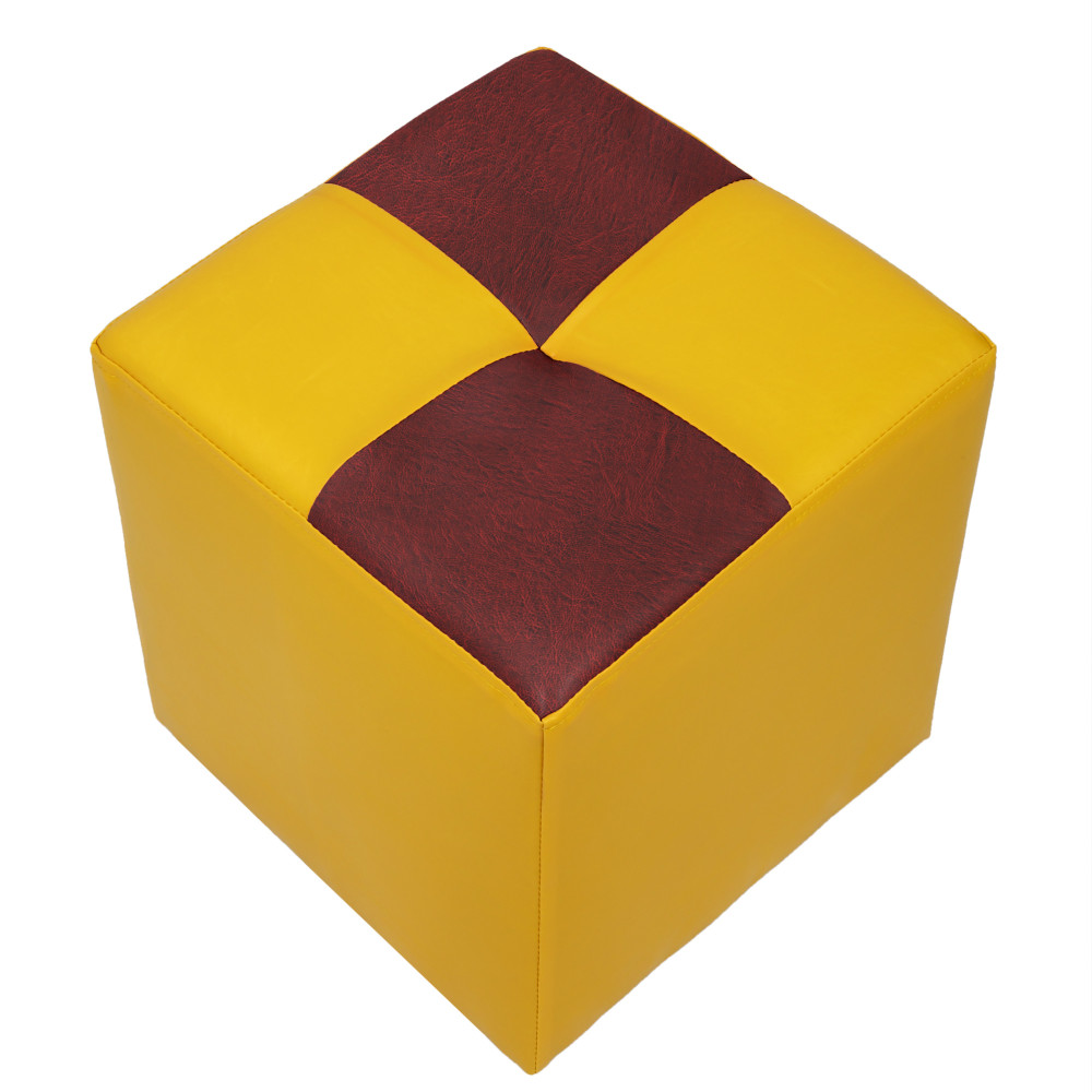 Taburet Cool - imitatie piele galben/bordo - 22168/21902 Taburet Cool - imitatie piele galben/bordo - 22168/21902