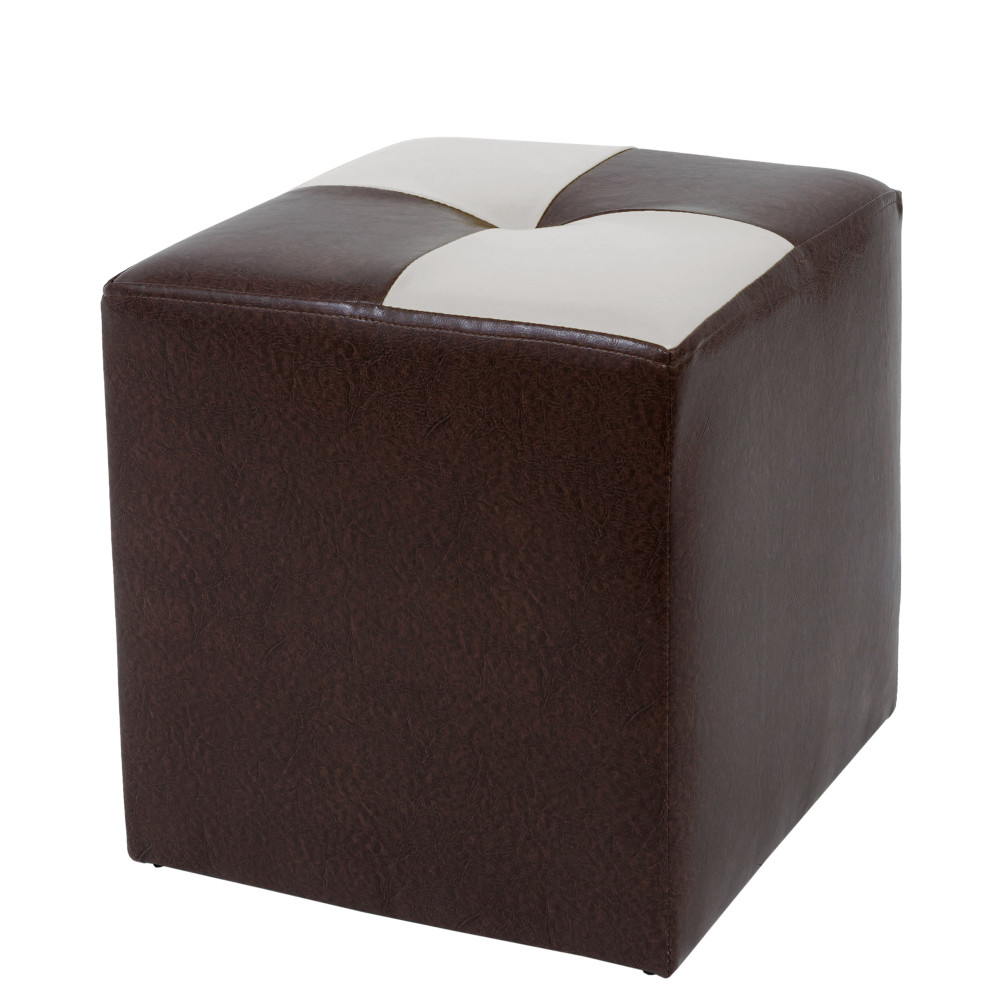 Taburet Cool - imitatie piele maro/alb - 15611/21894