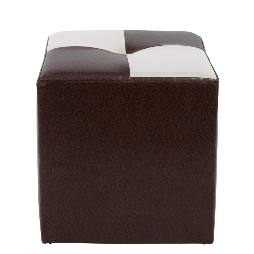 Taburet Cool - imitatie piele maro/alb - 15611/21894
