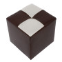 Taburet Cool - imitatie piele maro/alb - 15611/21894