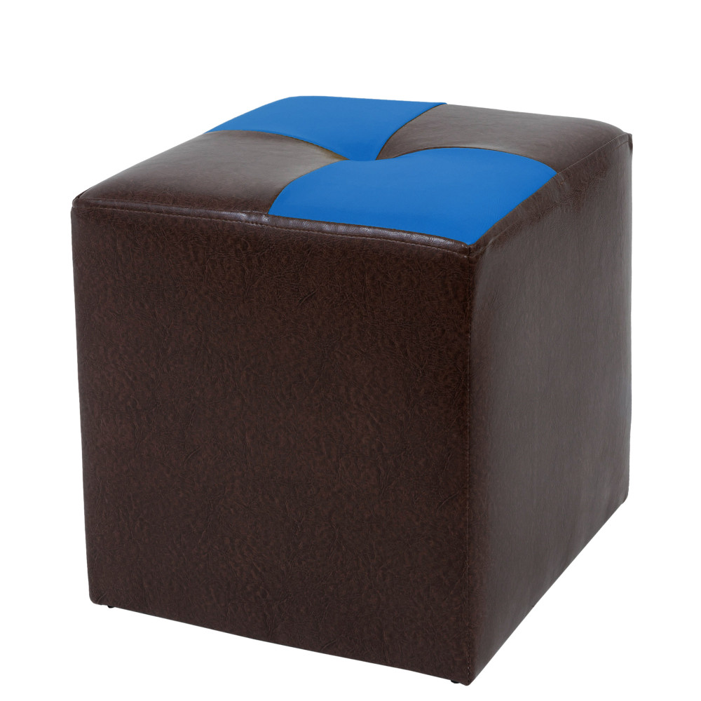 Taburet Cool - imitatie piele maro/albastru - 15611/21898 Taburet Cool - imitatie piele maro/albastru - 15611/21898