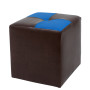 Taburet Cool - imitatie piele maro/albastru - 15611/21898 Taburet Cool - imitatie piele maro/albastru - 15611/21898