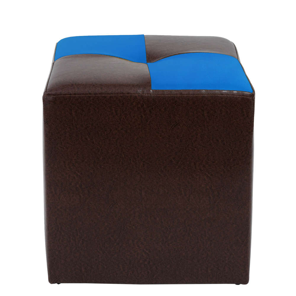 Taburet Cool - imitatie piele maro/albastru - 15611/21898 Taburet Cool - imitatie piele maro/albastru - 15611/21898