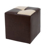 Taburet Cool - imitatie piele maro/crem - 15611/21834