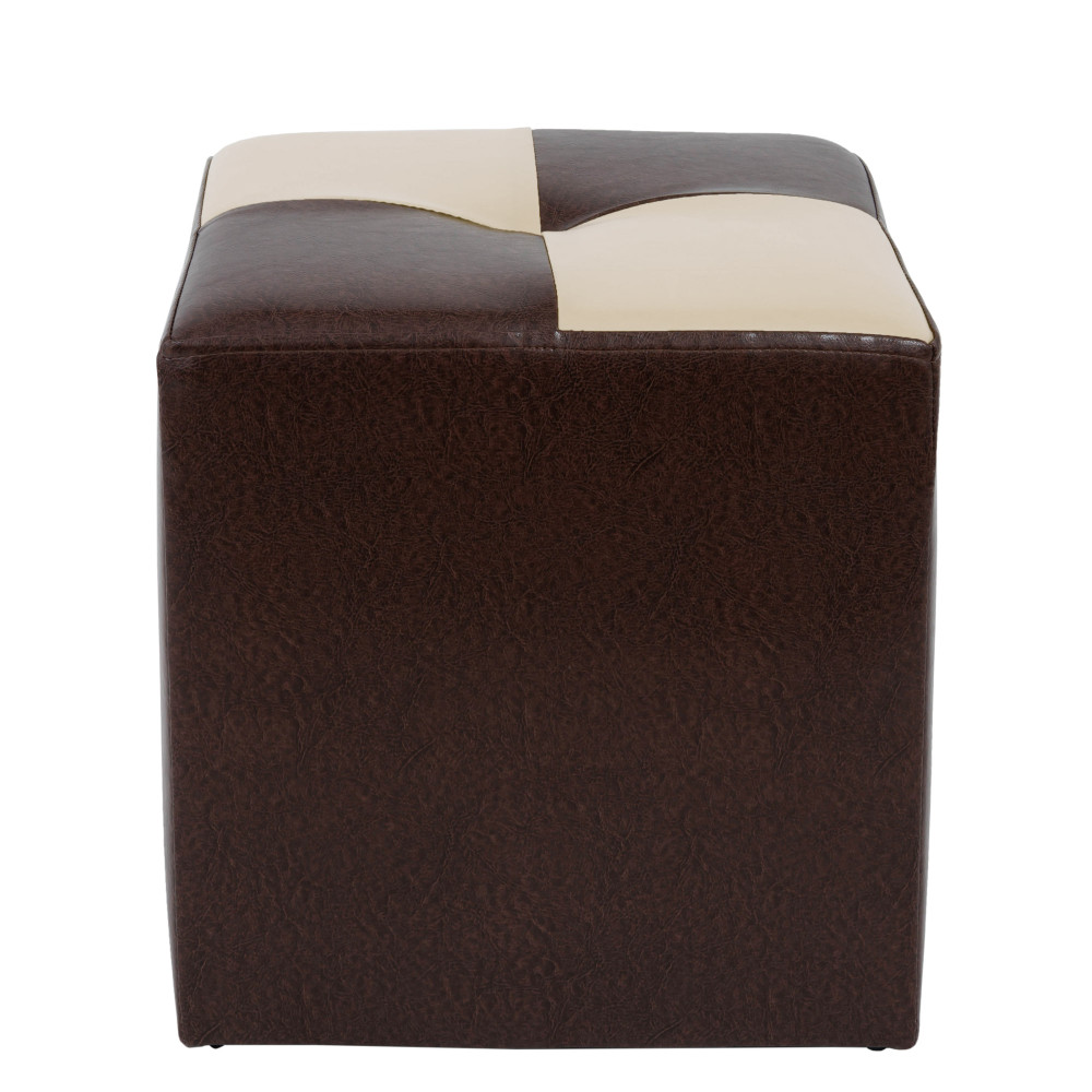 Taburet Cool - imitatie piele maro/crem - 15611/21834