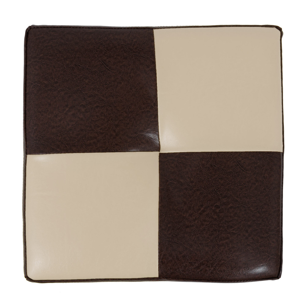 Taburet Cool - imitatie piele maro/crem - 15611/21834