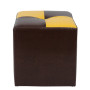 Taburet Cool - imitatie piele maro/galben - 15611/22168