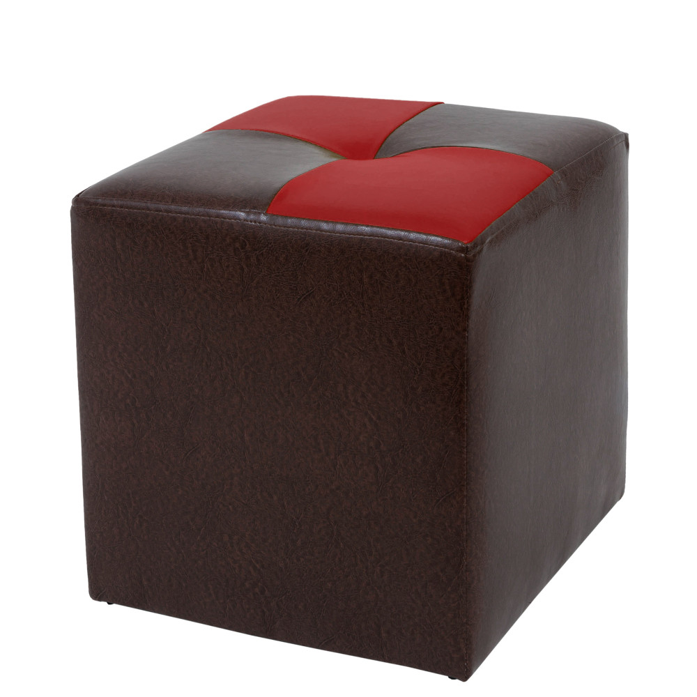Taburet Cool - imitatie piele maro/rosu - 15611/21900