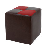 Taburet Cool - imitatie piele maro/rosu - 15611/21900
