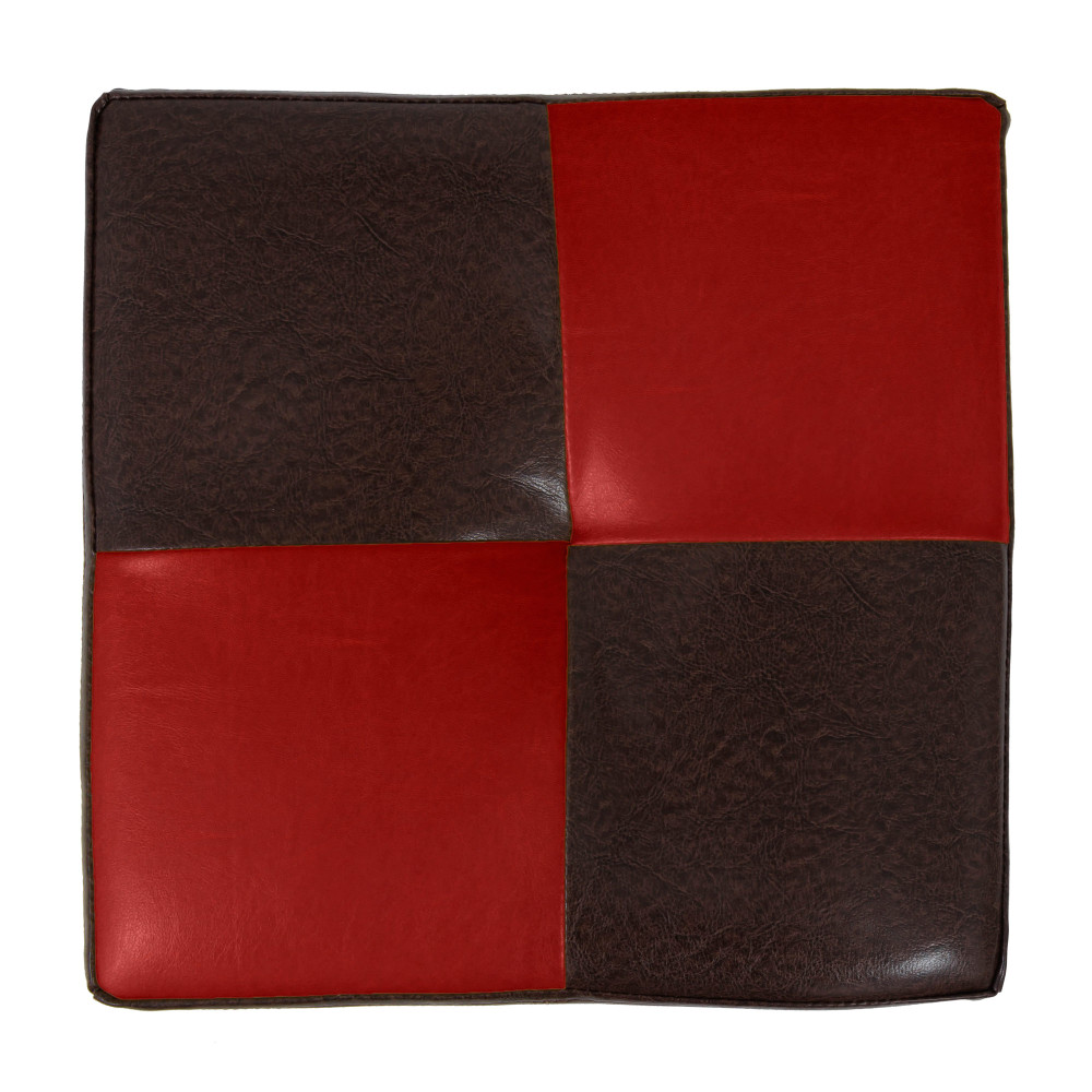 Taburet Cool - imitatie piele maro/rosu - 15611/21900