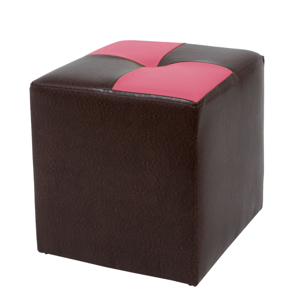 Taburet Cool - imitatie piele maro/roz - 15611/21896