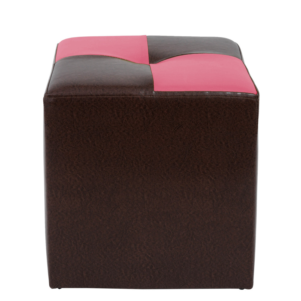 Taburet Cool - imitatie piele maro/roz - 15611/21896