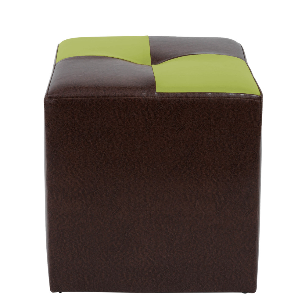 Taburet Cool - imitatie piele maro/verde - 15611/21899 Taburet Cool - imitatie piele maro/verde - 15611/21899