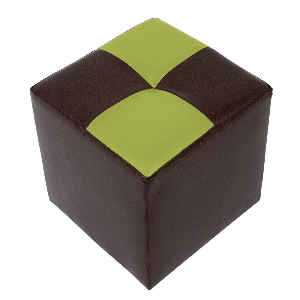 Taburet Cool - imitatie piele maro/verde - 15611/21899 Taburet Cool - imitatie piele maro/verde - 15611/21899
