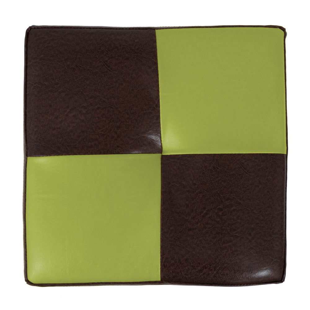 Taburet Cool - imitatie piele maro/verde - 15611/21899 Taburet Cool - imitatie piele maro/verde - 15611/21899
