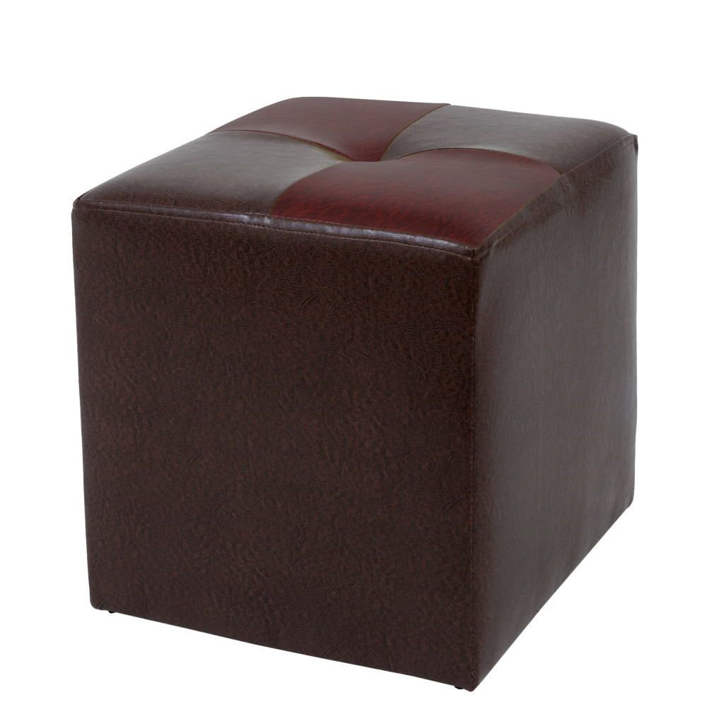 Taburet Cool - imitatie piele maro/bordo - 15611/21902