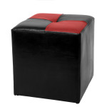Taburet Cool - imitatie piele negru/rosu - 21901/21900