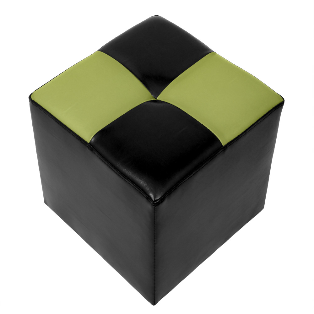 Taburet Cool - imitatie piele negru/verde - 21901/21899 Taburet Cool - imitatie piele negru/verde - 21901/21899