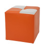 Taburet Cool - imitatie piele portocaliu/alb - 21895/21894 Taburet Cool - imitatie piele portocaliu/alb - 21895/21894
