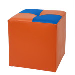 Taburet Cool - imitatie piele portocaliu/albastru - 21895/21898