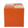 Taburet Cool - imitatie piele portocaliu/crem - 21895/21834 Taburet Cool - imitatie piele portocaliu/crem - 21895/21834