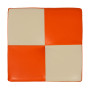 Taburet Cool - imitatie piele portocaliu/crem - 21895/21834 Taburet Cool - imitatie piele portocaliu/crem - 21895/21834