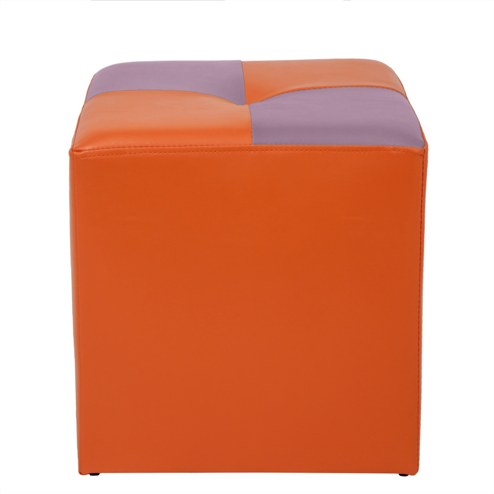 Taburet Cool - imitatie piele portocaliu/mov - 21895/21897 Taburet Cool - imitatie piele portocaliu/mov - 21895/21897