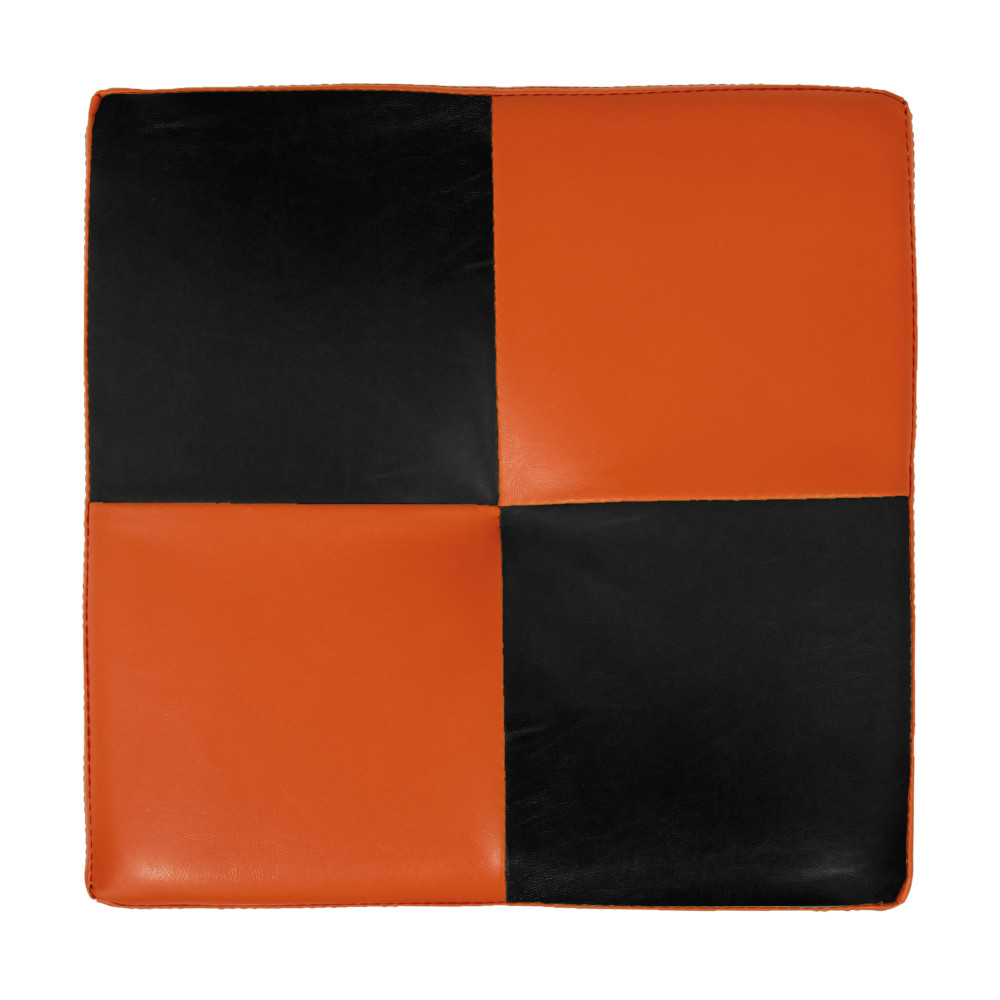 Taburet Cool - imitatie piele portocaliu/negru - 21895/21901 Taburet Cool - imitatie piele portocaliu/negru - 21895/21901