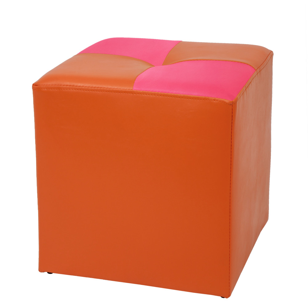 Taburet Cool - imitatie piele portocaliu/roz - 21895/21896 Taburet Cool - imitatie piele portocaliu/roz - 21895/21896