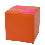 Taburet Cool - imitatie piele portocaliu/roz - 21895/21896