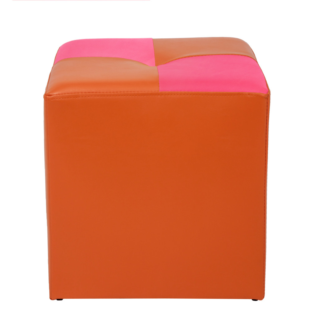 Taburet Cool - imitatie piele portocaliu/roz - 21895/21896 Taburet Cool - imitatie piele portocaliu/roz - 21895/21896
